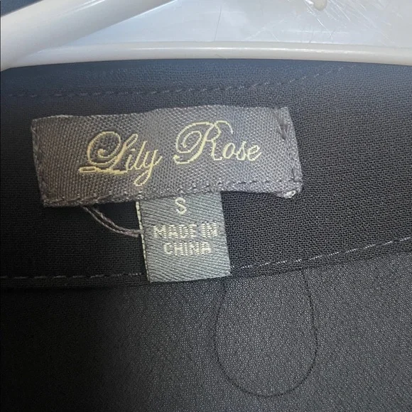 Lily Rose size small black sheer shirt dress with accented collar dark academia - Picture 7 of 12